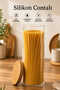4-3 Bamboo Vacuum Lid Round Borosilicate Glass 6-Piece Jar Set Storage Container 2100ml 10X30Cm - 3