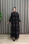 Erva Dress Viscose Fabric Women's Black Collar Openable Buttoned Comfortable Cut Patterned Hijab Dress - 4