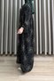 Erva Dress Viscose Fabric Women's Green Collar Openable Buttoned Comfortable Cut Patterned Hijab Dress - 2