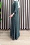 Şengül Dress Viscose Fabric Women's Green Hijab Dress with Pocket Detail and Openable Buttons - 3