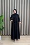Dream Dress Ayrobin Fabric Women's Black Hijab Dress with Side Pocket Detail and Openable Collar with Buttons - 4