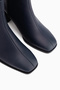 Margot Genuine Leather Navy Blue Blunt Toe Heeled Women's Boots - 5