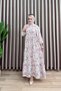 Armağan Elbi̇se Modal Mango Fabric Women's Purple Half-Length Openable Buttoned and Floral Patterned Hijab Dress - 4