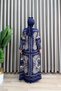 Mardi̇n Dress Viscose Fabric Women's Navy Blue Open-Front Buttoned and Self-Patterned Comfortable Cut Hijab Dress - 3