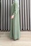 Dream Dress Ayrobin Fabric Women's Khaki Hijab Dress with Side Pocket Detail and Openable Collar with Buttons - 4