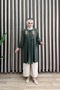 Menekşe Takim Viscose Fabric Women's Khaki Embroidery Detailed Pants Suit with Hijab Two-Piece Set - 4