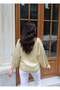 Striped Transparent Fabric Polo Neck Blouse — Yellow - 7