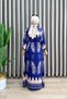 Nursel Dress Viscose Fabric Women's Dark Blue Collar Button Detailed Belted Hijab Dress - 3