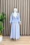 Si̇bel Skirt Set Slaplı Cubra Fabric Women's Baby Blue Buttoned and Ruffle Detailed Shirt Skirt Two-Piece Set - 3