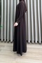 Havva Ferace Rabia Fabric Diemsi Stone Women's Brown Full-Length Zippered Ferace - 2