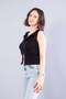 10836 sleeveless o-neck blouse with zipper accessory - 3