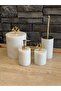 White Marble Gold Coral Accessory 4-Piece Bathroom Set - 4