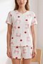 Short sleeve top shorts bottom pajama set - 3