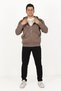 5487 Zippered Hooded Kangaroo Pocket 3 Thread Ribbed Sweat - 3