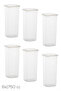 5341 Set of 6 Labeled Square Flour and Legume Storage Containers 1.70 Lt - Transparent - 5