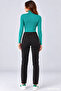 Women's Viscose Full Turtleneck Bodysuit with Snap Fasteners - Ocean Green - 4