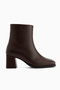 Margot Genuine Leather Brown Blunt Toe Heeled Women's Boots