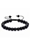 Macrame Braided Sphere Cut Matte Onyx Natural Stone Men's Bracelet