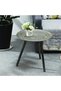 Round Tray Side Table,Modern End Table with Removable Legs for Living Room and Bedroom,Black and Brushed Gold,15.74 x 15.74 Inches - 2