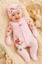 Baby Girl Rompers with Rose Hat - 5