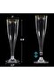 Plastic Champagne Flutes,100 Count,4.5oz,Clear with Golden Rim Disposable Hard Stemware Cups - 2