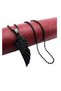 Matte Black Men's Angel Wing Necklace - 2