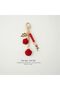 Rose Keychain, Purse & Handbag Decor Plastic+Metal Blend 4" Length Rose & Pearl Design - 2