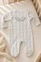 Moon and Star Patterned 8-Piece Baby Hospital Discharge Set with Overalls, Bodysuit, Hat and Gloves - 5