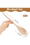6-Piece Wooden Cooking Scoops Set,Long Handle Mixing and Serving Utensils,Natural Wood Kitchen Tools for Stirring and Flipping - 2