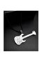 Black Ball Chain White Color Guitar Necklace