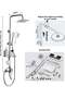 Thermostatic Shower Set, Copper Plated Bathroom Faucet with Height Adjustable Hand Shower - 3
