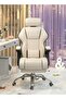 White Ergonomic Gaming Sofa Office Chair,Height-Adjustable Backrest Desk Chair,Comfortable Computer Chair for Home Office - 3