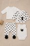 10 Piece Baby Girl Black and White Newborn Hospital Discharge Set with Cat - 2