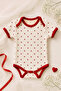 Newborn Baby Heart Patterned 7 Piece Hospital Discharge Set with Red Ribbons - 3