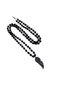 Matte Onyx Natural Stone Men's Matte Black Color Angel Wing Necklace