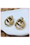 Gold color women's steel earrings