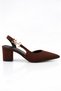Women's Brown Color Pointed Toe Thick Heeled 5 cm Shoes Stylish Daily and Special Occasion Model Trend - 2