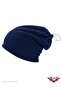 Men's Navy Blue Winter Thermal Fleece Gloves - Fleece String Hat and Beanie Neck Collar 3-Piece Winter Set - 4