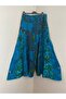 Women's Nepal Ethnic Patterned Elastic Waist Pocketed Wide Leg Trouser Skirt - 2