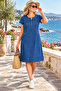 Plus Size Denim Dress with Pockets Comfortable Fit Summer Casual Midi Blue Dress 44-60 Size - 5