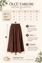 Self-Pleated Brown Maxi Skirt with Elastic Waist - 7