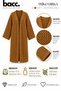 Women's Cinnamon Brown Double Sleeve Long Hijab Knitwear Cardigan - 3