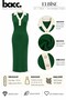 Women's Green Polo Collar Buttoned Sleeveless Knitwear Dress - 3