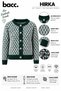 Women's Green Square Line Patterned Buttoned Knitwear Cardigan - 3