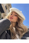 Women's Ecru Plush Painter Beret