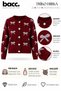 Women's Burgundy Bow Patterned Buttoned Knitwear Cardigan - 3