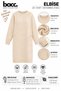Women's Beige Double Pocket Crew Neck Tunic Dress - 3