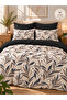 100% Cotton Double Duvet Cover Set Velora Black