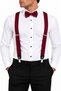Men's Trouser Strap and Bow Tie Set with Leather Connection