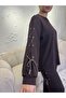 925 Bird Eye Detail Luna Pants Suit Brown - 2